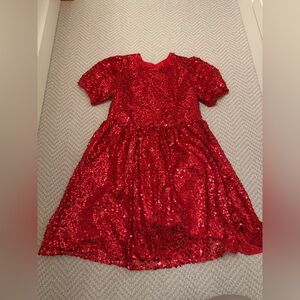 Cat & Jack Red Sequin Kids Dress - Sparkle Party Dress- size 16 Girls
